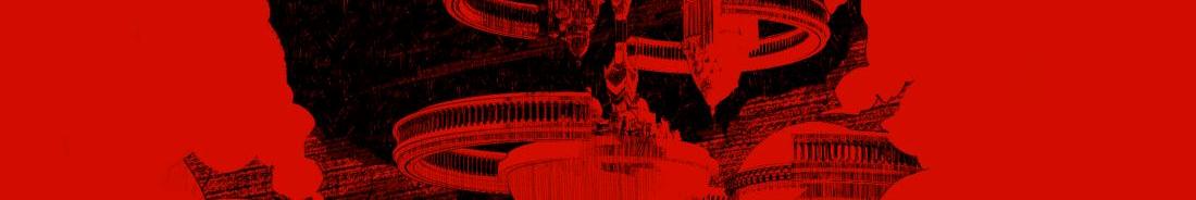 illustration of a mysterious city in the sky of the realm of Amartia